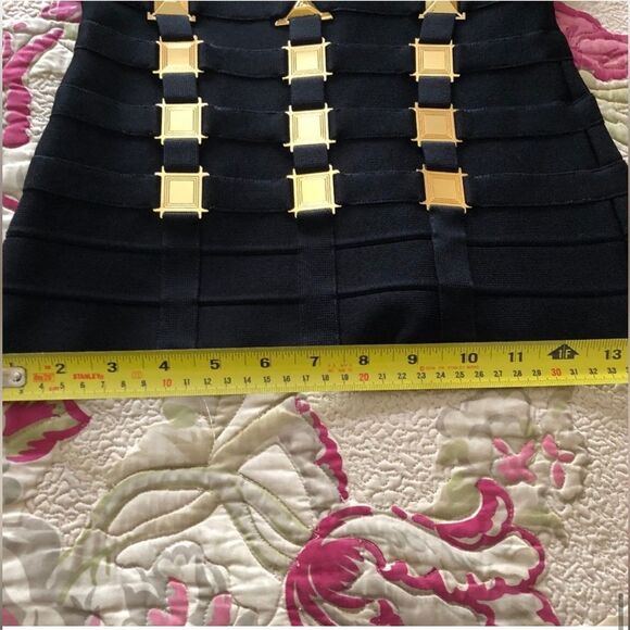 Herve Leger Black Top with Gold Accents XS - Picture 11 of 12